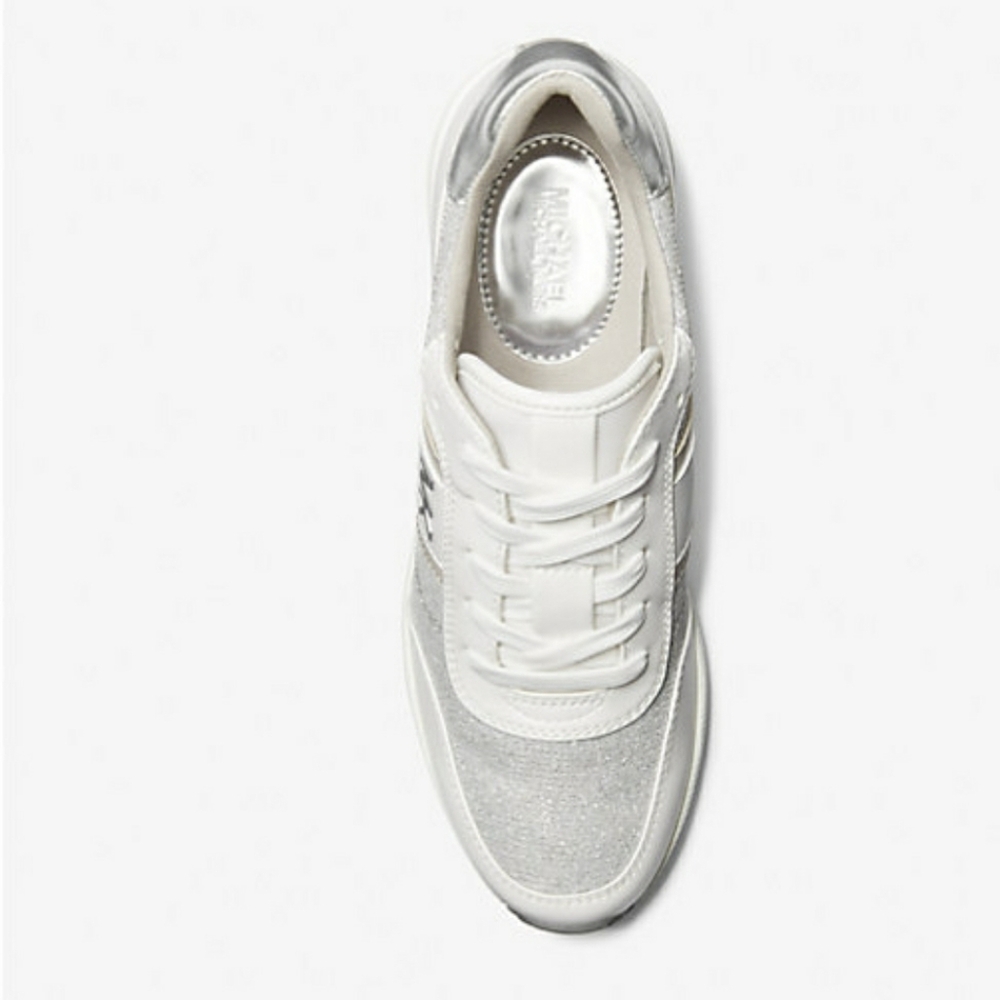Michael Kors Women's White and Silver Sneakers - Picture 3 of 3